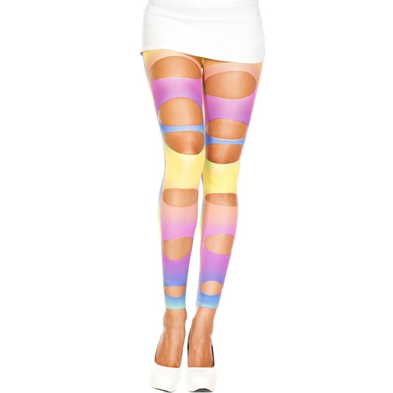 Leggings arc en ciel ajouré 