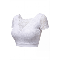 Top sexy court blanc bi matière réversible