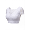 Top sexy court blanc bi matière réversible