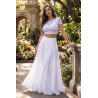 Top sexy court blanc bi matière réversible