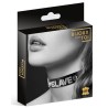 Collier en cuir noir SM avec Slave en strass 