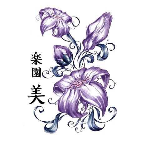 Tatouage éphémère - Plaque de 4 tattoos  