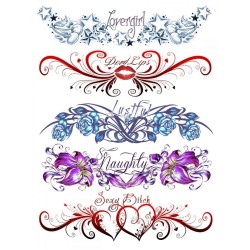 Tatouage éphémère - Plaque de 5 tattoos  