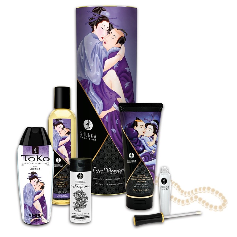 Coffret collection plaisirs charnels 5 produits Shunga  un collier de perles 