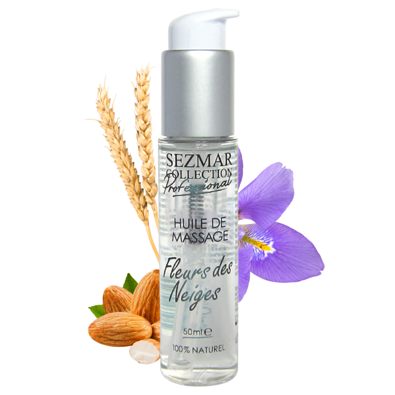 Huile de massage professionnelle Fleurs des Neiges 100% naturelle 50 ml 