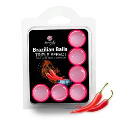 6 boules de massage brésiliennes triple effet froid, chaud et vibration 
