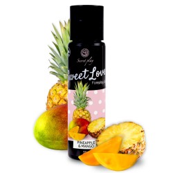 2 en 1 Gel de massage et lubrifiant ananas et mangue 100% comestible 