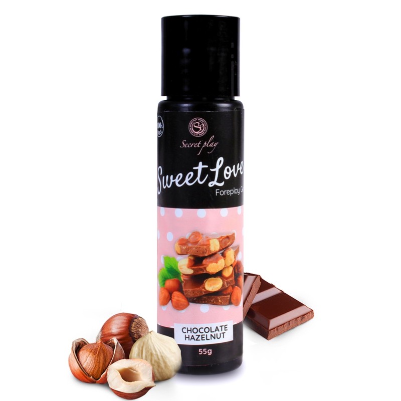 2 en 1 Gel de massage et lubrifiant chocolat noisette 100% comestible 