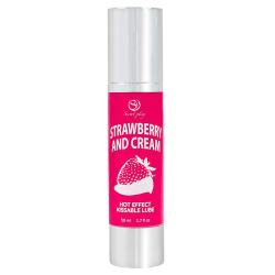2 en 1 Lubrifiant et huile de massage fraise à la crème chauffant