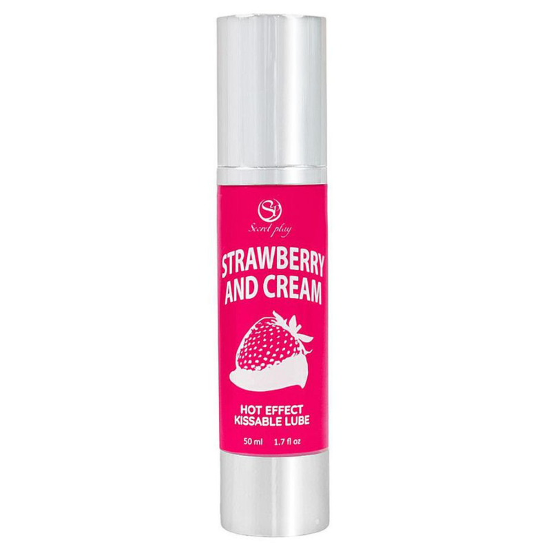 2 en 1 Lubrifiant et huile de massage fraise à la crème chauffant