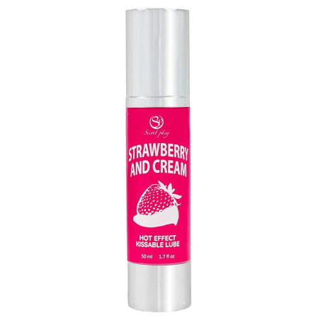 2 en 1 Lubrifiant et huile de massage fraise à la crème chauffant