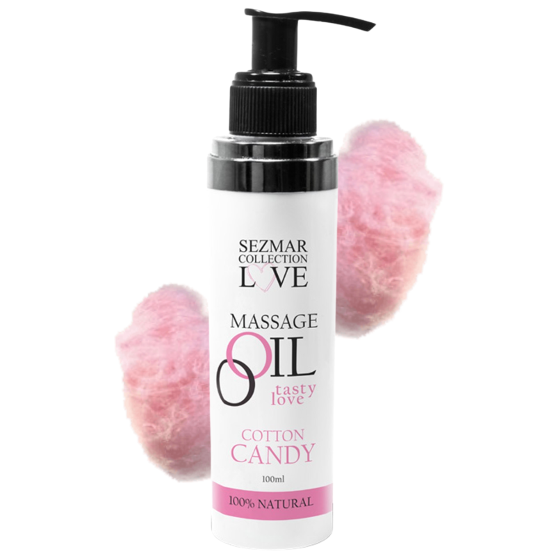Huile de massage comestible Barbe à papa 100ml 100% naturelle  