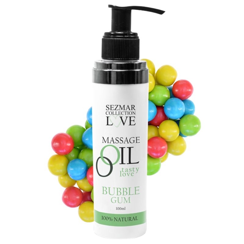 Huile de massage comestible bubble gum 100ml 100% naturelle 