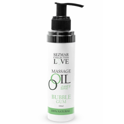 Huile de massage comestible bubble gum 100ml 100% naturelle 