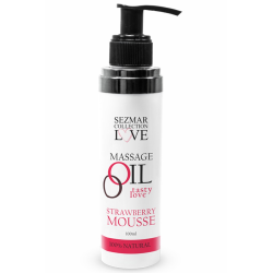 Huile de massage comestible mousse de fraise 100ml 100% naturelle 