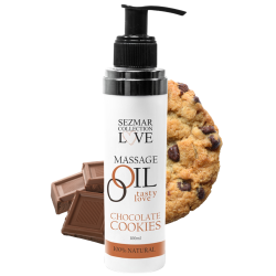 Huile de massage comestible cookie chocolat 100ml 100% naturelle 