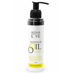 Huile de massage comestible milkshake banane 100ml 100% naturelle 