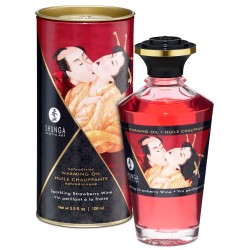 Huile chauffante fraise vin pétillant  comestible 100ml 