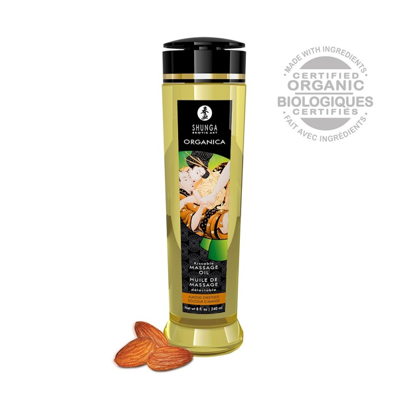 Huile de massage aphrodisiaque bio douceur d'amande 240ml 