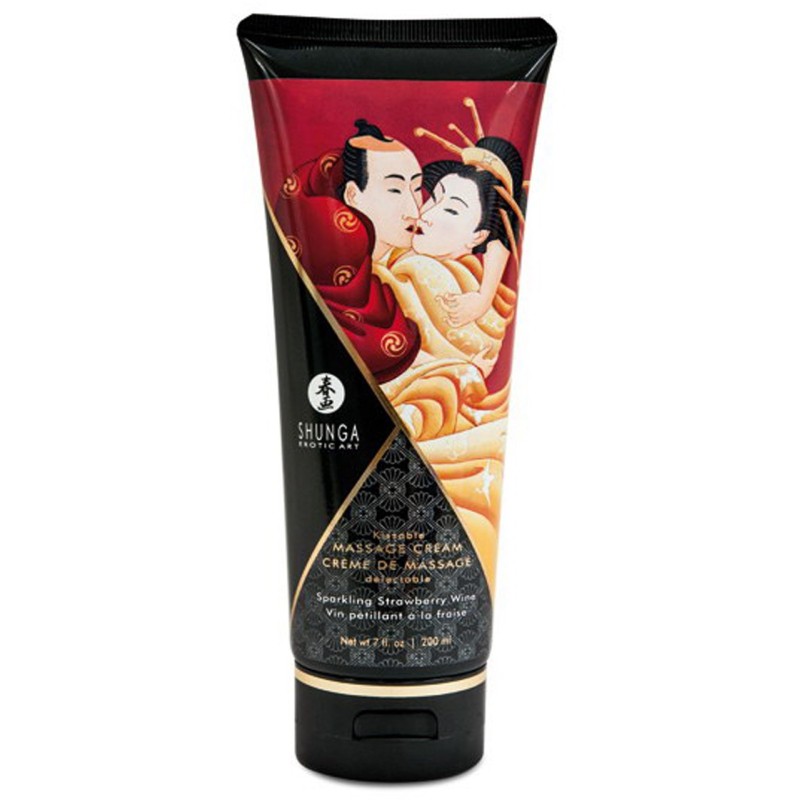 Crème hydratante de massage fraise vin pétillant 200ml 