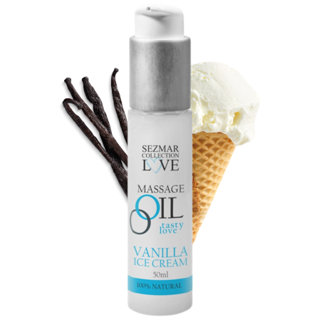 Huile de massage comestible Vanille glacée 50ml 
