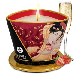 Bougie de massage fraise vin pétillant 170ml 