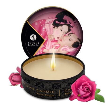 Mini bougie de massage à la rose 30ml 