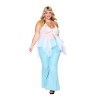 Babydoll et string grande taille en résille et dentelle blanche 