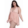 Body string grande taille décolleté effet nuisette ouverte 