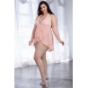 Body string grande taille décolleté effet nuisette ouverte 