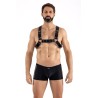 Harnais homme simili cuir avec sangles croisées dans le dos 