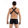 Harnais homme simili cuir avec sangles croisées dans le dos 