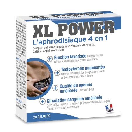 XL Power aphrodisiaque 4 en 1, 20 gélules 