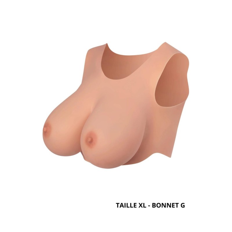 Buste seins réaliste couleur peau claire Taille XL Bonnet G 