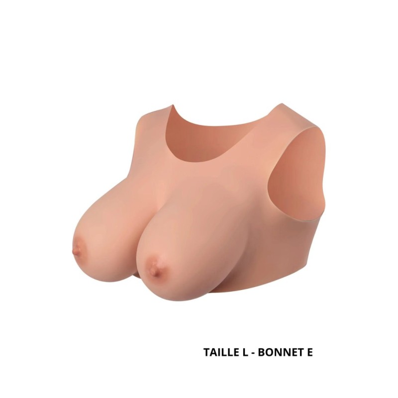Buste seins réaliste couleur peau claire Taille L Bonnet E 