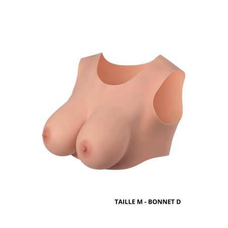 Buste seins réaliste couleur peau claire Taille M Bonnet D 
