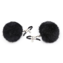 Pinces à seins avec pompoms noires 