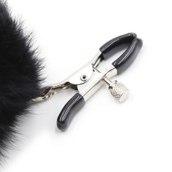 Pinces à seins avec pompoms noires 