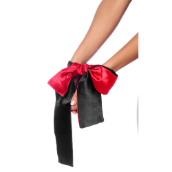 Accessoire coquin en satin réversible noir  rouge 