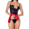 Accessoire coquin en satin réversible noir  rouge 