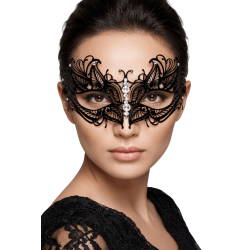 Masque vénitien Greta rigide noir avec strass