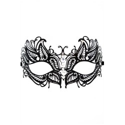 Masque vénitien Greta rigide noir avec strass