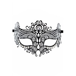 Masque vénitien Ornella rigide noir avec strass