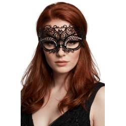 Masque vénitien Giulia rigide noir avec strass