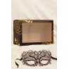 Masque vénitien Giulia rigide noir avec strass