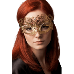 Masque vénitien Giulia rigide doré avec strass