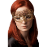 Masque vénitien Giulia rigide doré avec strass