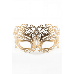 Masque vénitien Giulia rigide doré avec strass
