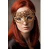 Masque vénitien Giulia rigide doré avec strass