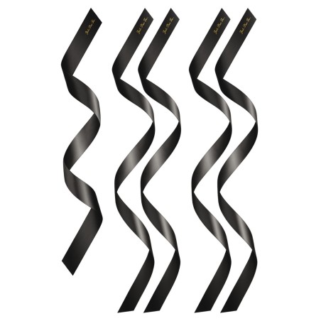 Set de 5 bandeaux satinés noirs chevilles poignets et yeux 